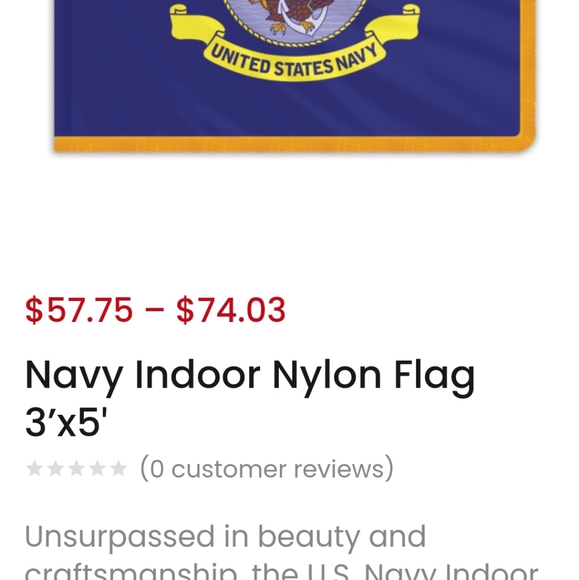 Navy Retired Flag with Gold Fringe US Navy - Picture 7 of 9